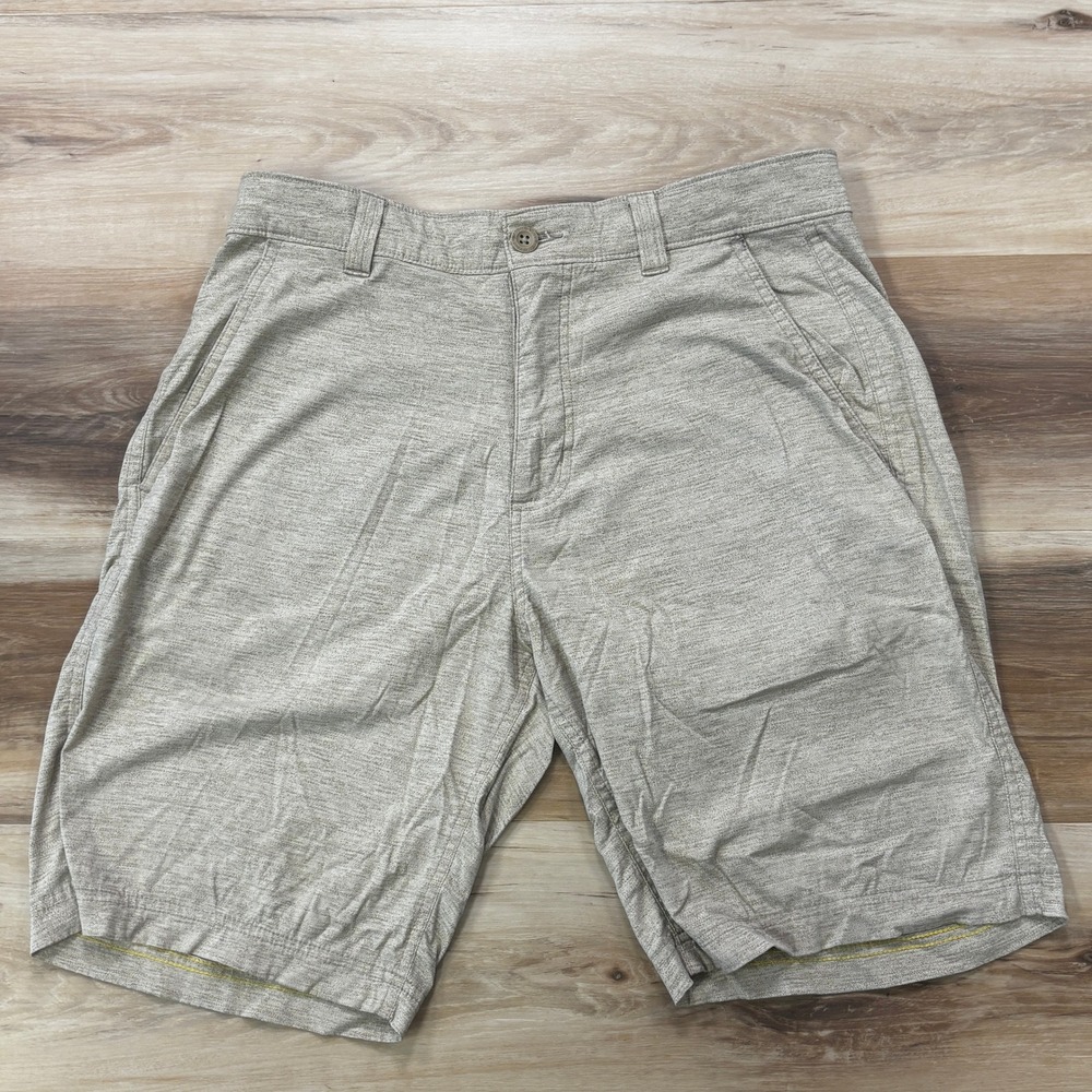 Eddie Bauer Travex Shorts 30 Hiking Travel Nylon Spandex Stretch Tan Khaki